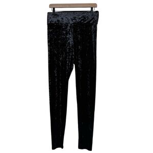 Lou & Grey Crushed Velvet High Waist Black Leggings Medium Boho Whimsigoth